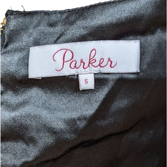 Parker Black & Gold BodyCon Form Fitting Midi Dress Size S - Picture 6 of 7